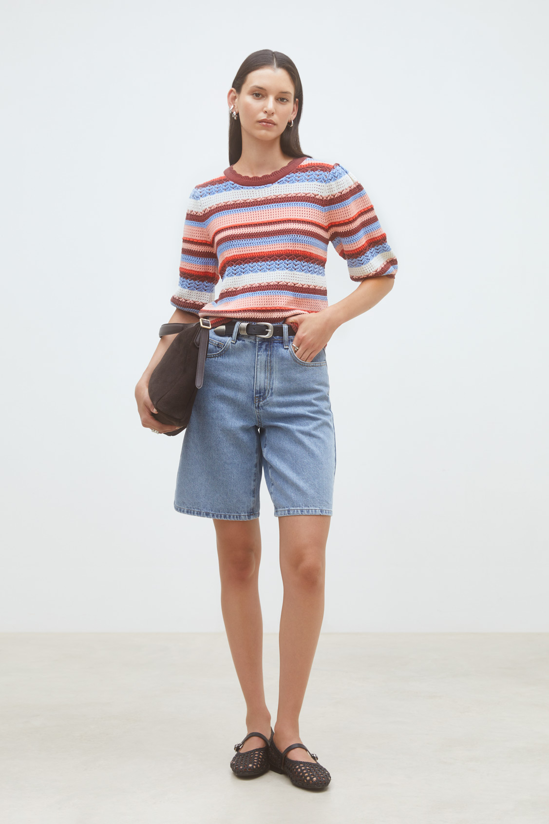 SUNCOO KORES DENIM BERMUDA